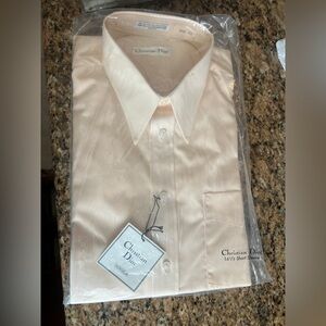 Christian Dior mens button down short sleeve dress shirt L